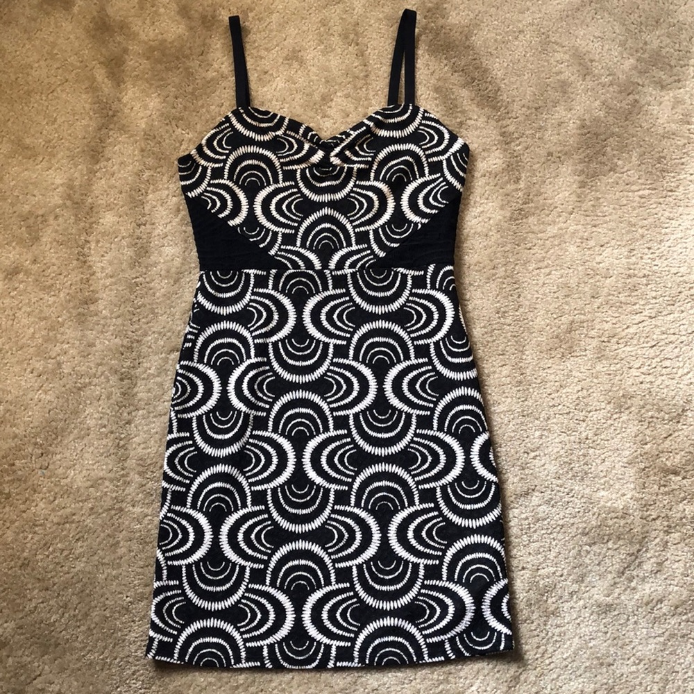 NWT Black & Cream Free People Dress. Size S.